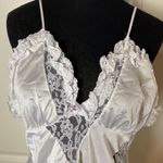 80s VINTAGE HIGH LOW LINGERIE SLIP DRESS CAMI White Size M Photo 4