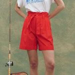 The Great. The Pleated Trouser Short. Size 1 New Red Photo 0