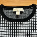 Michael Kors Black and White Plaid Short Sleeve Sweater Top Photo 3