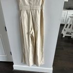 Paige  Aislee Belted Linen Blend Jumpsuit in Parchment New Size 4 Photo 3
