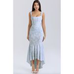 House Of CB  Cesca Floral Ruched High-Low Corset Dress in Skyride Size X-Small Photo 10