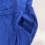 Torrid Blue Chiffon Pleated Sleeveless Wide Leg Jumpsuit Pockets Size 6X Photo 6