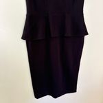 Lafayette 148 NWT Women’s Peplum Short Sleeve Midi Dress in Black Size 10 Photo 4
