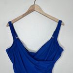 MiracleSuit  Blue Sanibel Faux Wrap One-Piece Slimming Swimsuit Size 18 Photo 4