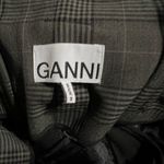 Ganni Gray Glen Plaid Belted Paperbag Kalamata Suiting Shorts Size 38 NWT Photo 3