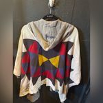 Billabong Cream, Blue and Red Hooded Short Sleeve Cardigan Size Medium Photo 4