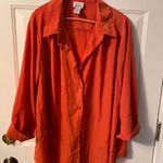 Rust orange silky shirt blouse size 1x plus Photo 0