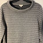 Talbots women Gray Patterned Long 3/4 Sleeve sweater /small cowl neck side 1x Photo 1