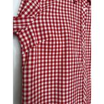 Talbots red gingham button-down shirt blouse holiday preppy size large Photo 11