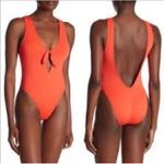 The Bikini Lab  Women’s Tie Front One-Piece Swimsuit Beach in Orange Size S Photo 1