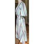 B Collection by Bobeau Orna Wrap Dress Blue Striped Midi Sleeveless M Size M Photo 7