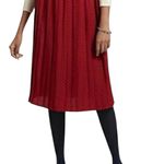 Anthropologie Hey There By Karen Walker Pleated Polka Dot Midi Skirt Red Size 12 Photo 1