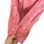 Nili Lotan Cotton Button Down Shirt Women’s Size Small Red Lightweight Long Slee Photo 7