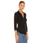 James Perse  Women's Black Contrast Panel Shirt Size 4 (L/XL) Photo 1