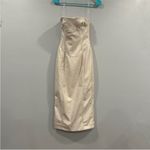 House Of CB Dress Camilla Faux Vegan-Leather Strapless Boned Midi Ivory S Photo 3