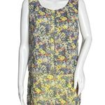 CAbi Shirt Womens Small Positano Sleeveless Yellow Blue Floral Print Layered Photo 0