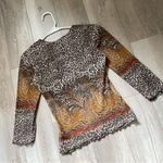 Vintage Y2K Just in Time USA Animal Print Semi Sheer Top Brown (medium) leopard Photo 4