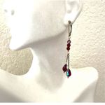 Gold filled red crystal dangling earrings Photo 5