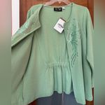 Bob Mackie Women Plus Wearable Art Mint Green Sequin Peacock Design NWT -1X Photo 4