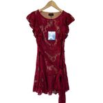 Majorelle Marnie Red Lace Mini Dress Flutter Sleeve XS Revolve Holiday Party Photo 2