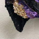 Vintage Fully Sequinned & Beaded Wild Cat Leopard Dolman Sleeve Silk Top Size S Black Photo 8