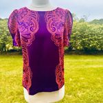 Juicy Couture  hot pink/purple design printed blouse with puff sleeves Photo 3