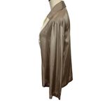 DONNI Silky Bowling Shirt Button Down Blouse in Mushroom Tan Size XS Photo 9