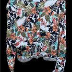 Marled Red and Orange Relaxed Mandarin Collar Hoodie Size L Photo 2