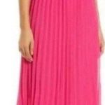 Sam Edelman NWT  Pleated Skirt Midi Dress Sz S Elegant Soft Chiffon Pink Halter Photo 0
