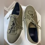 Eileen Fisher  Prescot Sneaker 6.5 Olive Green Nubuck Platform Lace-Up Shoes Photo 4
