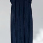 AUW Sz 14 Large Gauze Halter Navy Blue Maxi dress  Wedding Photo 0