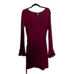 Lulus NWT LULU’S Favorite Tune Burgundy Faux Wrap Sweater Dress Sz M Photo 3