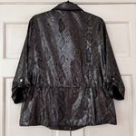 Chico's Chico’s Zenergy Size 2 Merallic Shiny Snake Print Jacket Coat Large Silve Photo 3