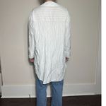 ZARA  White Gray Striped Button Down Shirt Dress Size Medium Photo 2