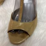 Milk & Honey Gold T Strap Leather Heels Size 7.5 A10 Photo 1