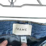 Frame  Le Baggy Palazzo Jeans Altered Raw Hem Size 26 Wide Leg Flare Medium Wash Photo 5