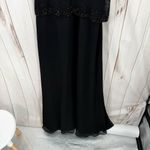 Vintage Jkara Women’s 12 Black High Neck Beaded Maxi Dress Photo 6