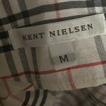 Kent Nielsen Women's M Beige Red Black Plaid Silk Sleeveless Button Front Top Tan Size M Photo 2