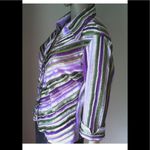 Dress Barn Womens Short Buttoned Down Semi Sheer Shirt Size Med 3/4 Sleeves Photo 4