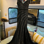 Windsor Women's Black Silver Sequin Gown size: XS Photo 0