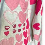 Vintage 1996 Michael Simon Heart Sweater Pink Red Button Crewneck Cardigan White Size M Photo 5