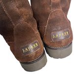 LAUREN RALPH LAUREN Zabby Brown Suede Boots Cream Shearling Womens Size 10 B Photo 5