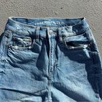 American Eagle Baggy Jean Distressed Light Wash 0 Short Photo 4