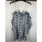 Robert Rodriguez  Carmen Ruched Floral Blue and White Off Shoulder Mini Dress 6 Photo 5