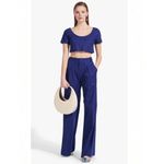 STAUD Tango Navy Blue Crop Short Sleeve Top Size XS NEW NWT Photo 2