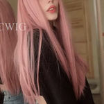 Cosplay 18 inch pink wig with bangs Size undefined Photo 1