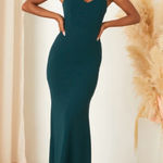 Lulus  Moments Of Bliss Forest Green Backless Mermaid Maxi Dress Size S NWT Photo 0