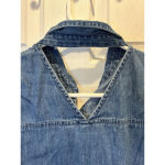 Faded Glory Y2K  Jean Shirt Size‎ XL Denim Sleeveless Collared Cutout V-neck Photo 4