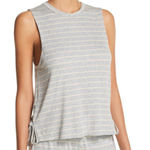 Eberjay Eberjey Stripe Lounge Logan Walking Ribbed Tank Medium Gray Cream Photo 0