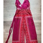 Free People (NWT) Cabbage Rose Satin Wide Leg Sleeveless Jumpsuit Size 8 Photo 7